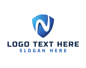 Negative Space - Modern Gradient Shield Letter N logo design
