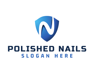 Modern Gradient Shield Letter N logo design