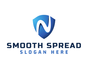 Modern Gradient Shield Letter N logo design