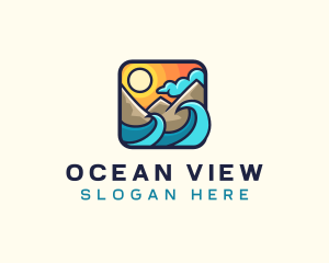 Tropical Mountain Beach logo design