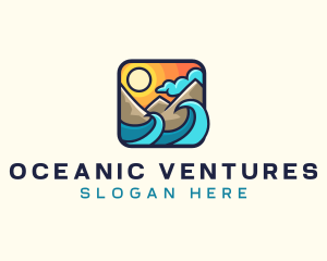 Tropical Mountain Beach logo design