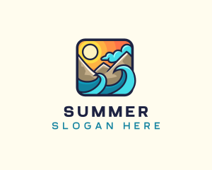 Tropical Mountain Beach logo design