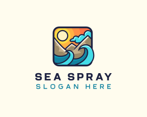 Tropical Mountain Beach logo design