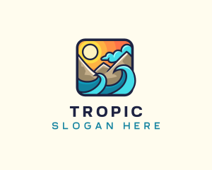 Tropical Mountain Beach logo design