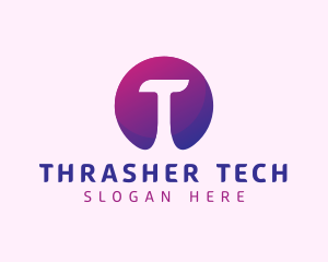 Cyber Tech Letter T logo design