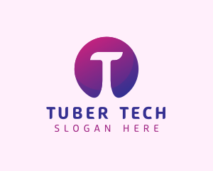 Cyber Tech Letter T logo design