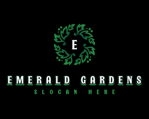 Garden Leaves Swirl logo design