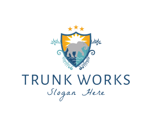 Trunk - Ornate Wild Elephant Crest logo design