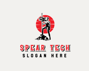 Spear - Spear Warrior Female logo design