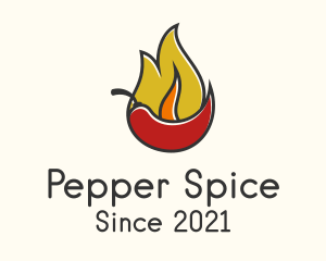 Pepper - Fire Chilli Pepper logo design