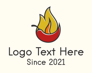 Spices - Fire Chilli Pepper logo design