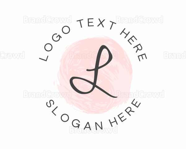 Round Watercolor Script Logo