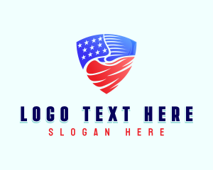 America - Patriotic Flag Shield logo design