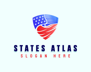 Patriotic Flag Shield logo design