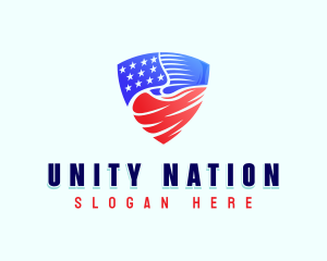 Patriotic Flag Shield logo design