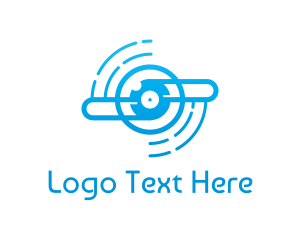 Music - Blue Propeller Outline logo design