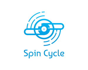 Spin - Blue Propeller Outline logo design