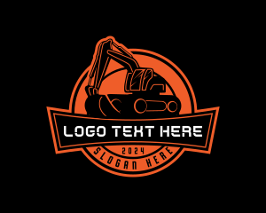 Bulldozer - Industrial Machinery Excavator logo design