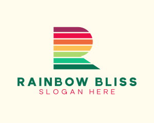 Creative Rainbow Letter R logo design