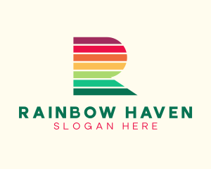 Creative Rainbow Letter R logo design