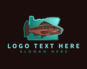 Western White Pine - Oregon Fish Salmon logo design