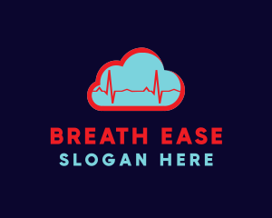 Respiratory - Cardio Pulse Cloud logo design