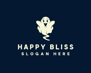 Halloween Happy Ghost logo design