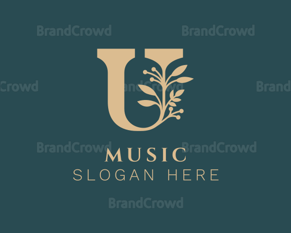 Luxury Plant Letter U Logo