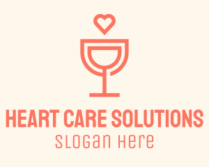 Wine Glass Heart logo design