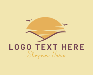 Relaxing - Sunrise Mountain Sun logo design