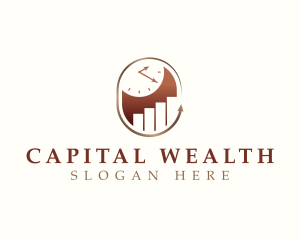 Capital - Clock Chart Progress logo design