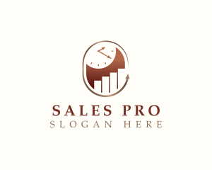 Sales - Clock Chart Progress logo design