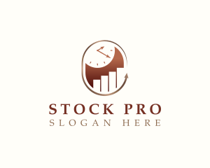 Stock - Clock Chart Progress logo design