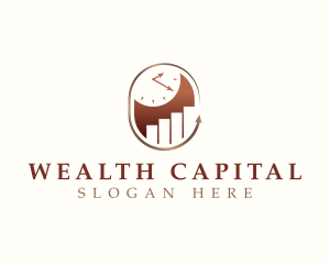 Capital - Clock Chart Progress logo design
