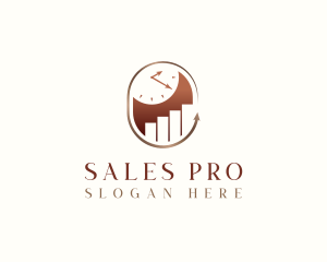 Sales - Clock Chart Progress logo design