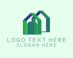 Mortgage - 3D Green House Real Estate logo design