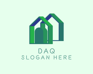 3D Green House Real Estate Logo