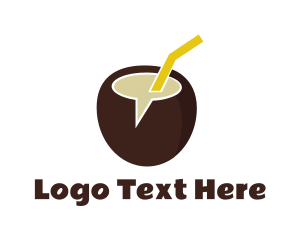 Tropical - Coconut Drink Chat logo design