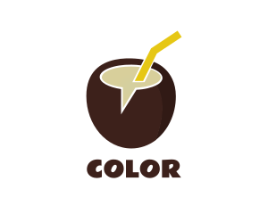 Tropical - Coconut Drink Chat logo design