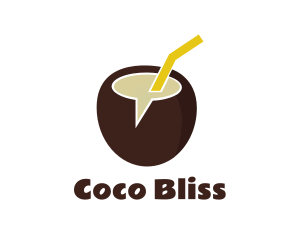 Coconut Drink Chat logo design