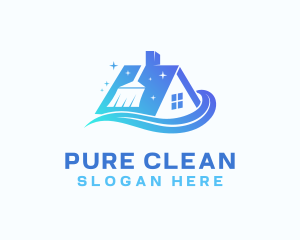 House Cleaning Broom logo design