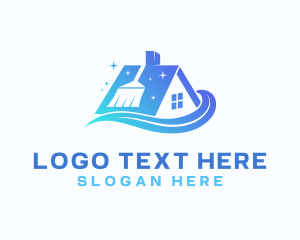 Shiny - House Cleaning Broom logo design