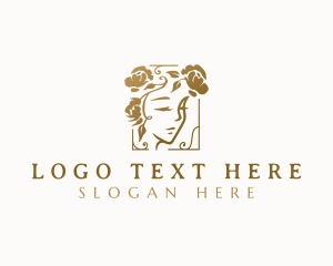 Golden - Floral Woman Beauty logo design