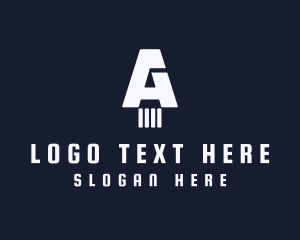 Letter A - Negative Space Pencil Draw logo design
