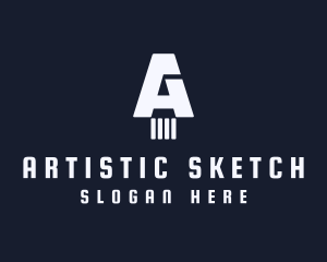 Drawing - Negative Space Pencil Draw logo design