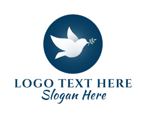 Religion - Peace Dove Bird logo design