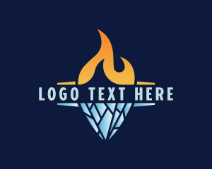 Temperature - Fire Ice Cooling logo design