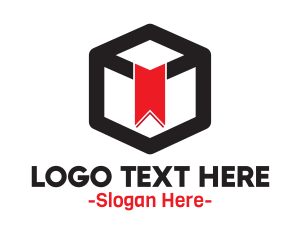 Red Book - 3D Cube Bookmark logo design