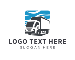 Truck - Closed Van Logistic Trucking logo design