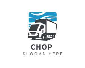Trailer - Closed Van Logistic Trucking logo design